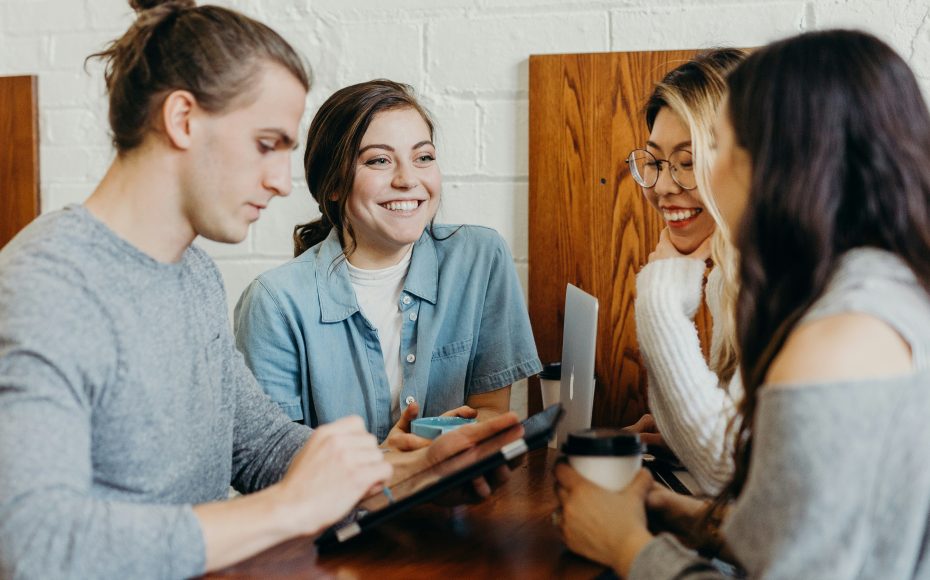 employees sitting at a table