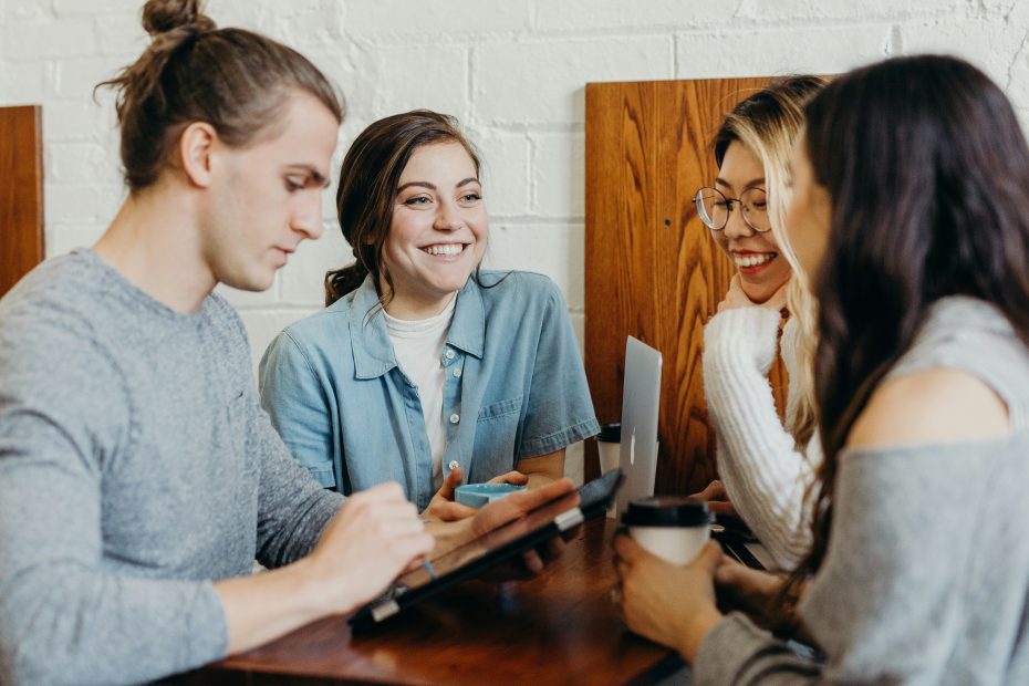 employees sitting at a table