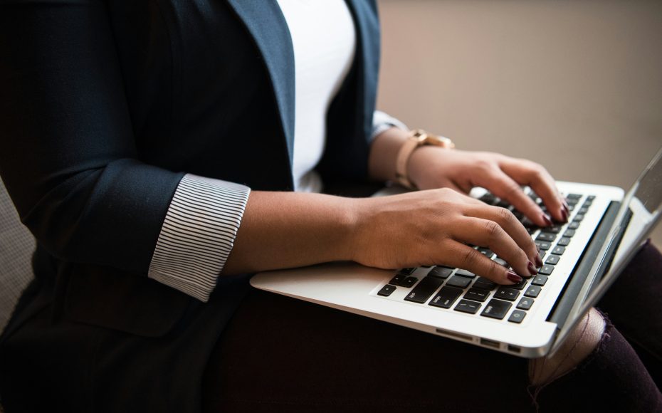 woman working on a laptop