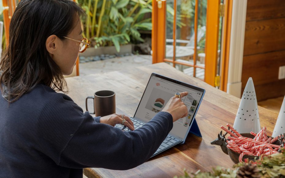 woman working on a laptop