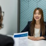 woman going through hiring process