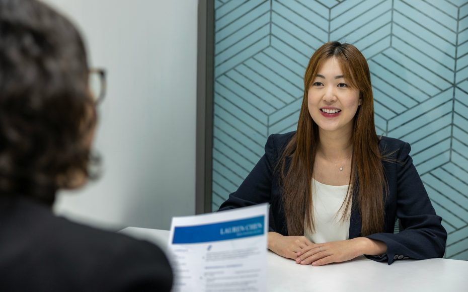 woman going through hiring process