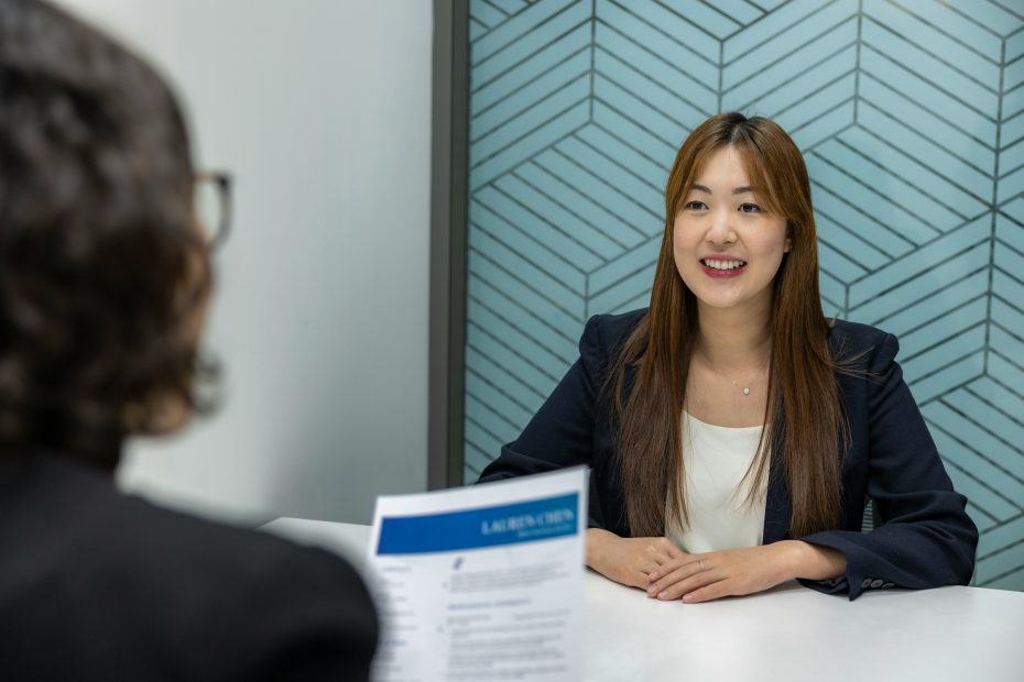 woman going through hiring process