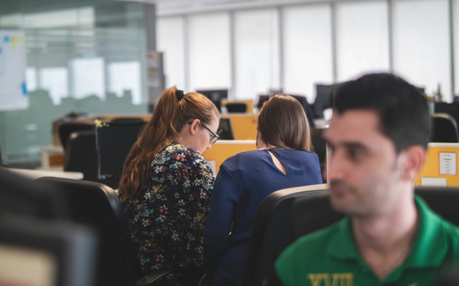 office workers sitting together