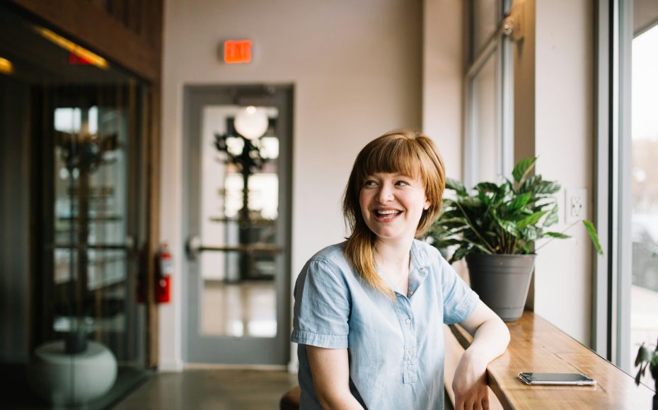 woman laughing