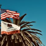 california and american flags